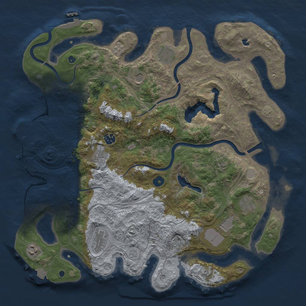 Rust Map: Procedural Map, Size: 4250, Seed: 1344920555, 16 Monuments