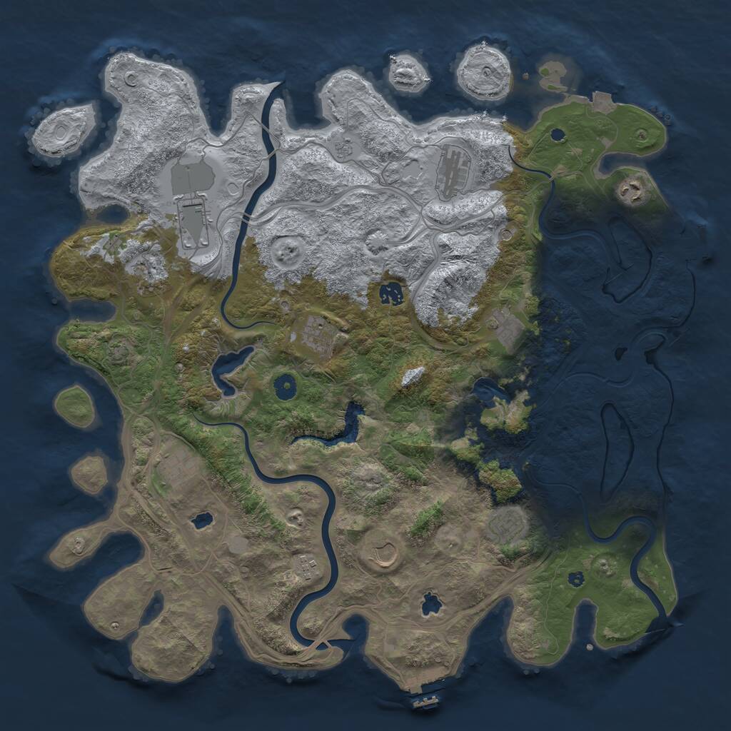 Rust Map: Procedural Map, Size: 4500, Seed: 35221741, 17 Monuments