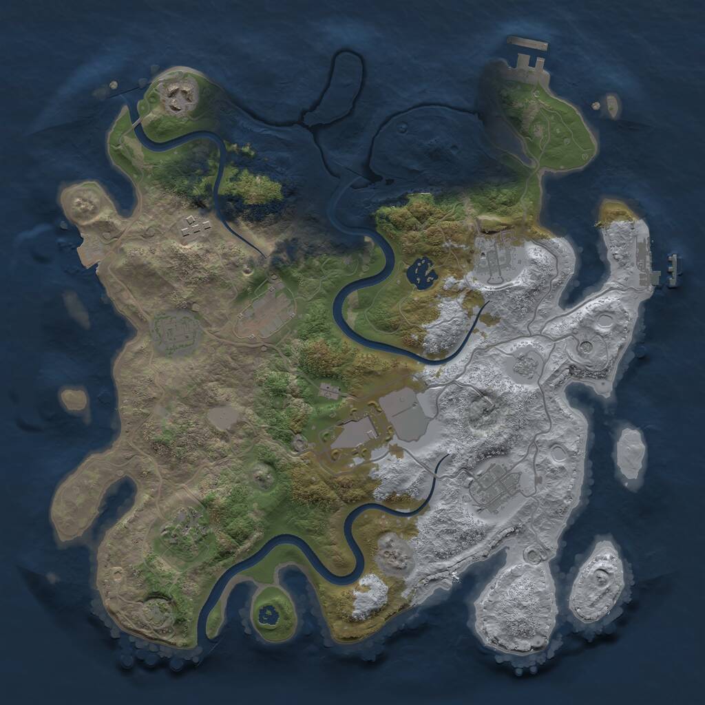 Rust Map: Procedural Map, Size: 3500, Seed: 1768105313, 15 Monuments