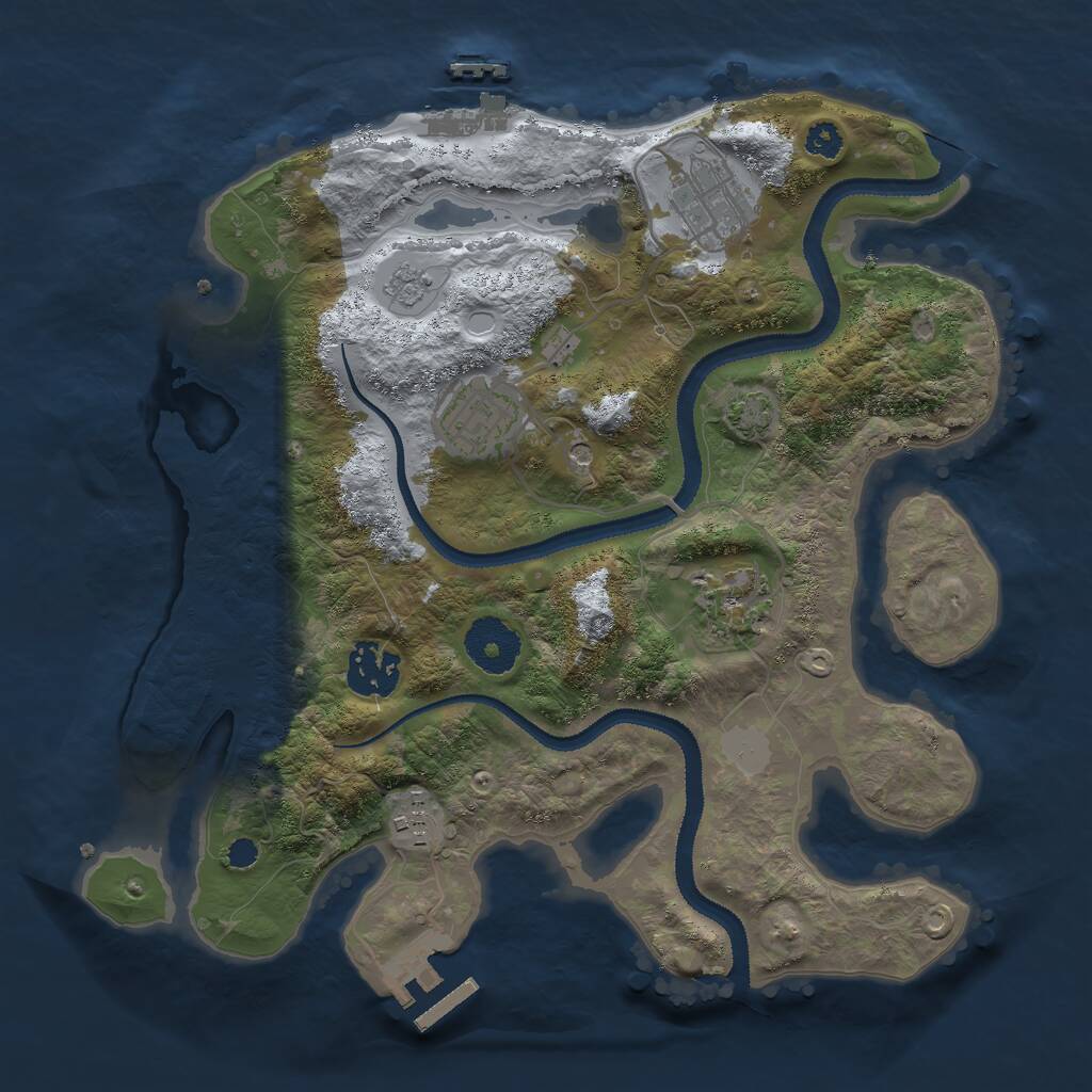 Rust Map: Procedural Map, Size: 3000, Seed: 1594137223, 11 Monuments