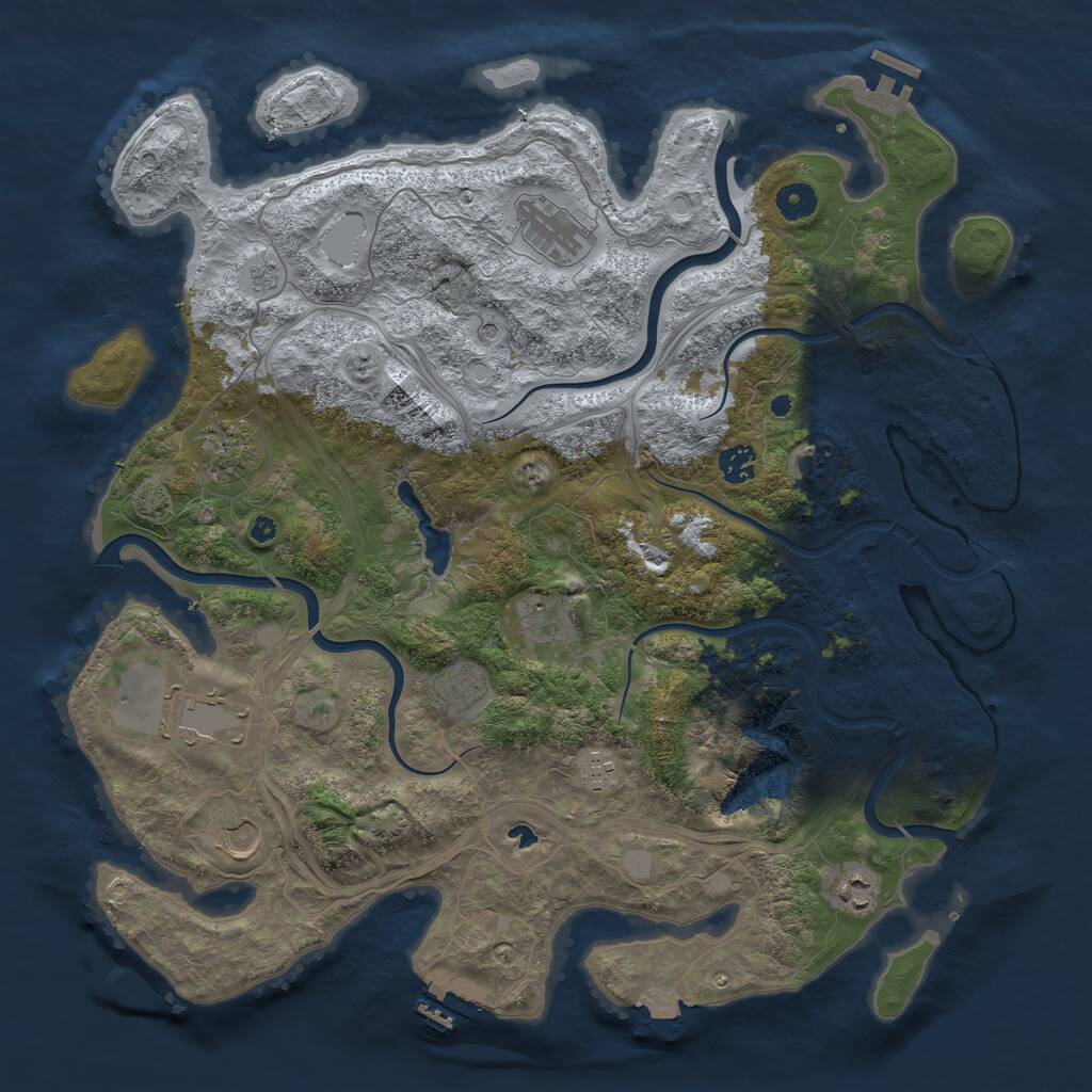 Rust Map: Procedural Map, Size: 4250, Seed: 1923356975, 15 Monuments