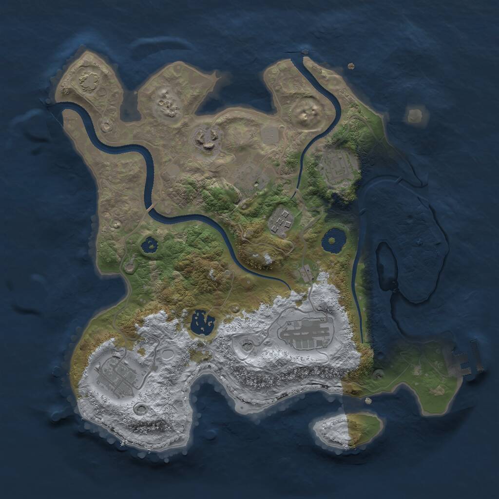 Rust Map: Procedural Map, Size: 3050, Seed: 1103734117, 11 Monuments