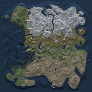 Thumbnail Rust Map: Procedural Map, Size: 4500, Seed: 1516028690, 17 Monuments