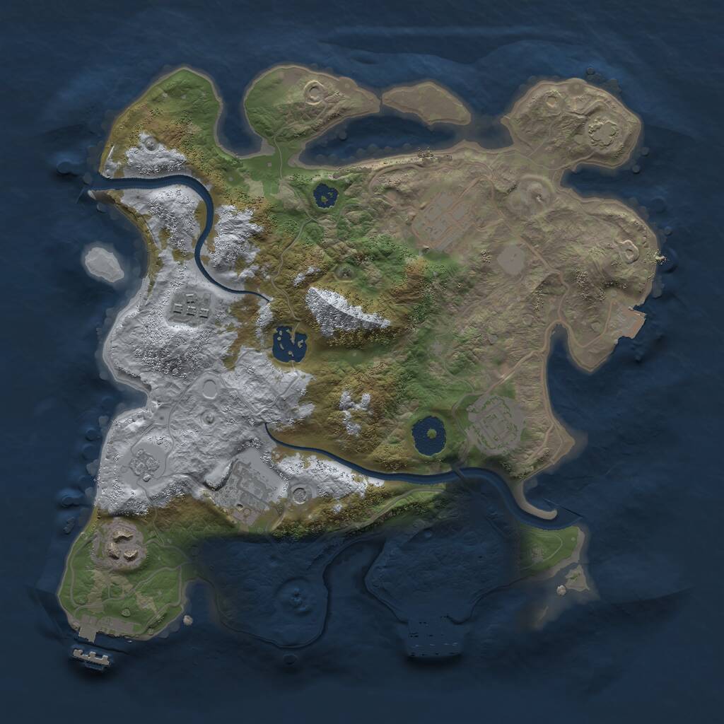 Rust Map: Procedural Map, Size: 3000, Seed: 87235634, 12 Monuments