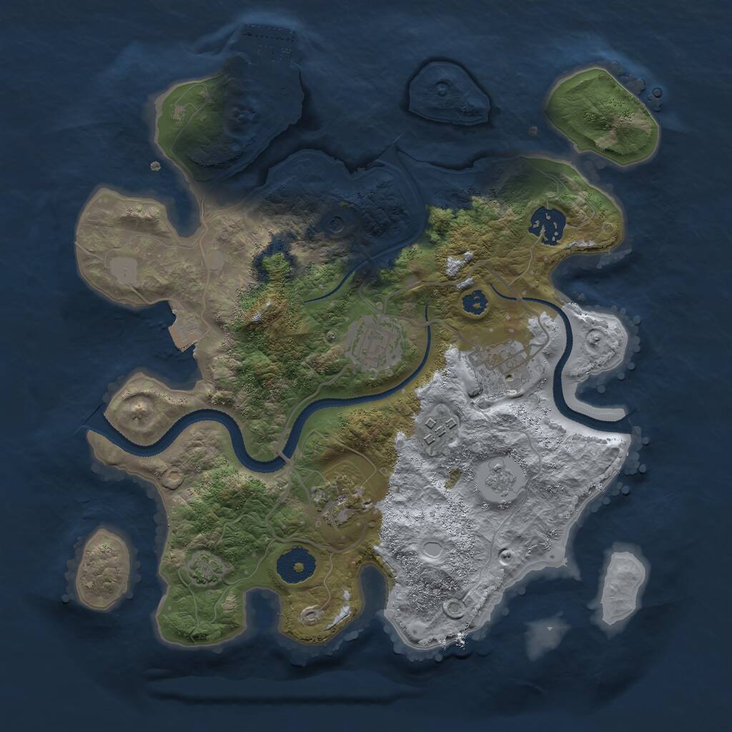 Rust Map: Procedural Map, Size: 3000, Seed: 1753714840, 10 Monuments