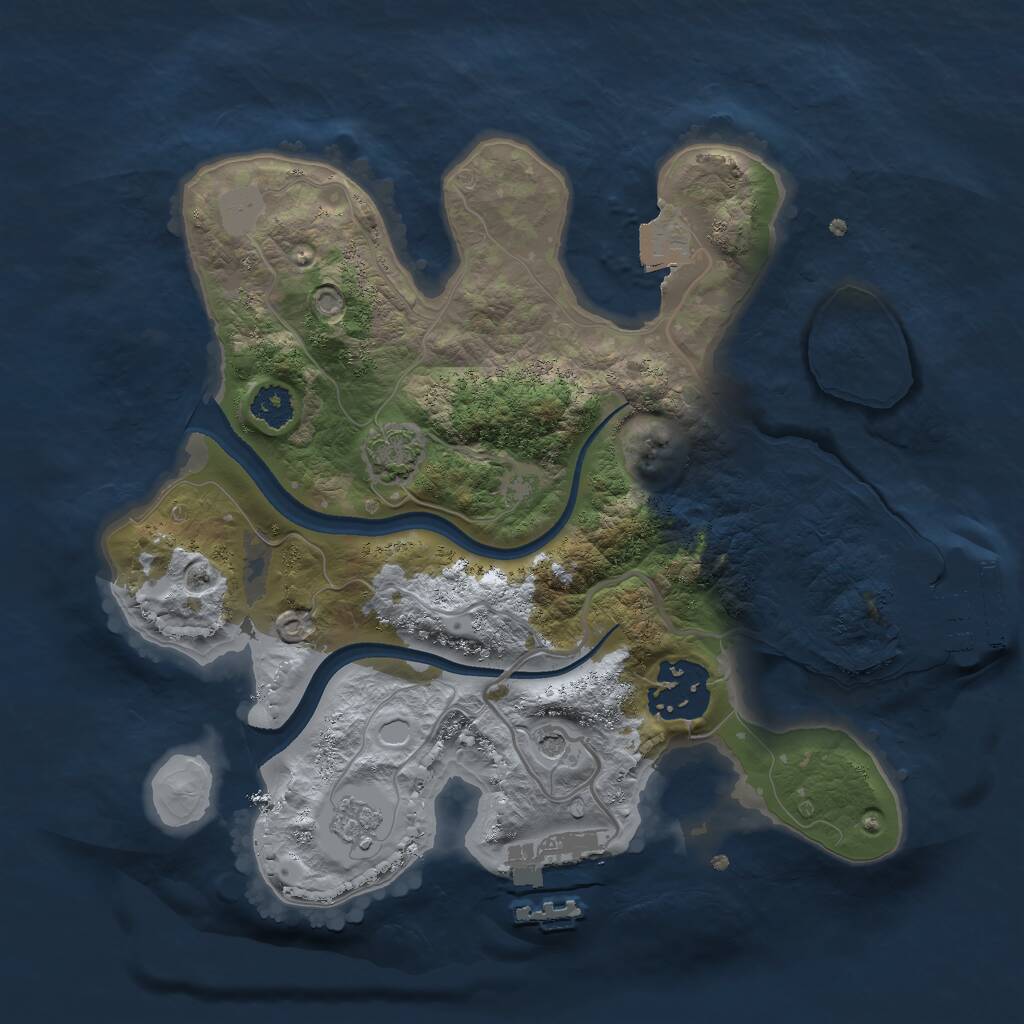 Rust Map: Procedural Map, Size: 2450, Seed: 7, 7 Monuments