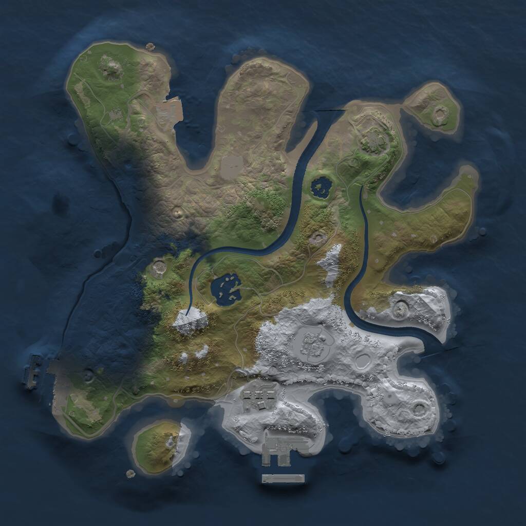 Rust Map: Procedural Map, Size: 2486, Seed: 481981, 8 Monuments