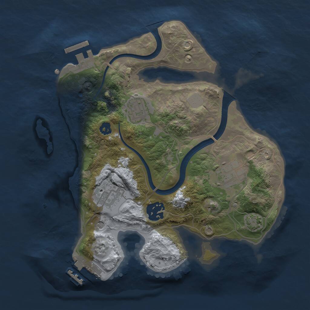 Rust Map: Procedural Map, Size: 2500, Seed: 813123, 9 Monuments