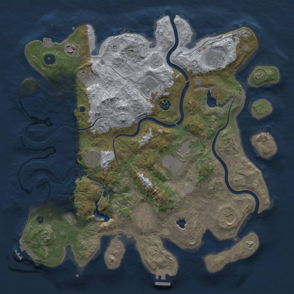 Rust Map: Procedural Map, Size: 4000, Seed: 1828221961, 16 Monuments