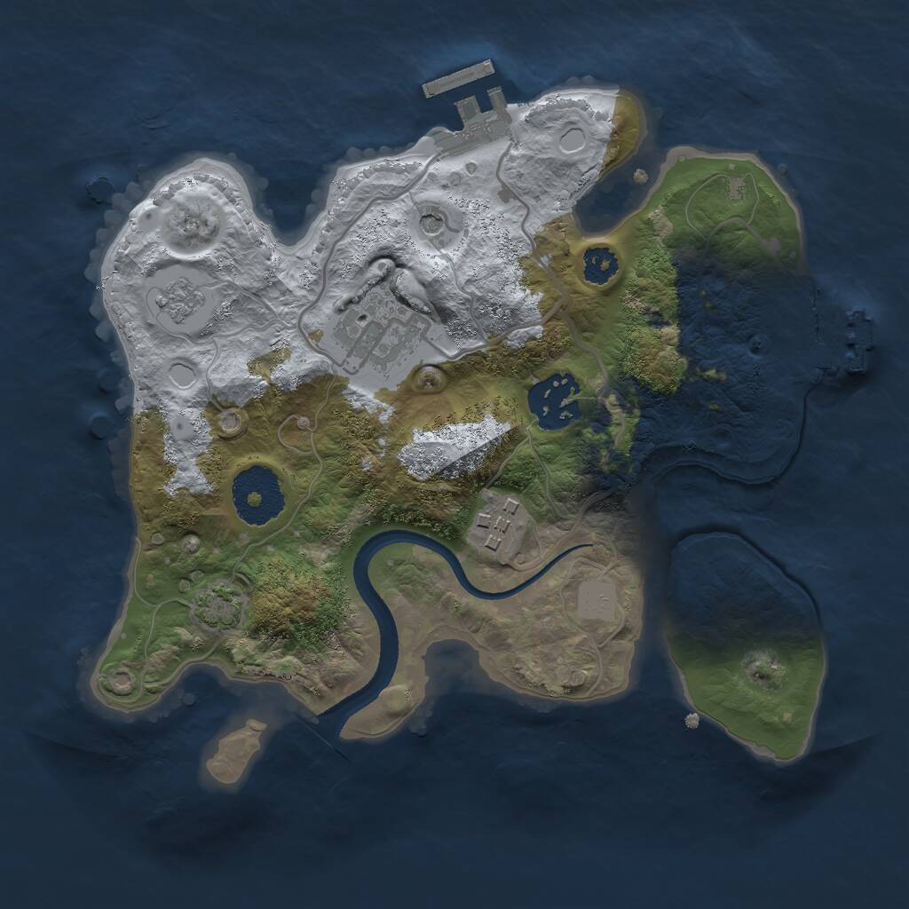 Rust Map: Procedural Map, Size: 2500, Seed: 234621, 9 Monuments