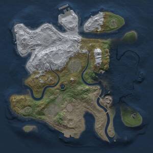 Thumbnail Rust Map: Procedural Map, Size: 3000, Seed: 1167886635, 10 Monuments