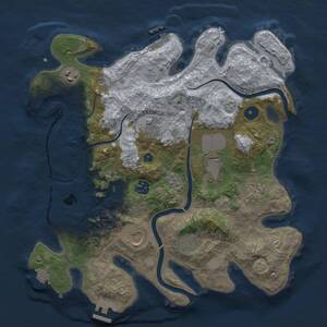 Thumbnail Rust Map: Procedural Map, Size: 3500, Seed: 76139130, 14 Monuments