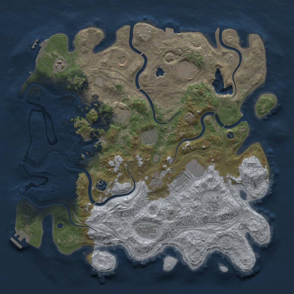 Rust Map: Procedural Map, Size: 4250, Seed: 1266557924, 17 Monuments