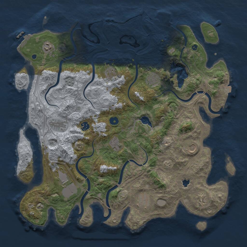 Rust Map: Procedural Map, Size: 4300, Seed: 738782367, 17 Monuments