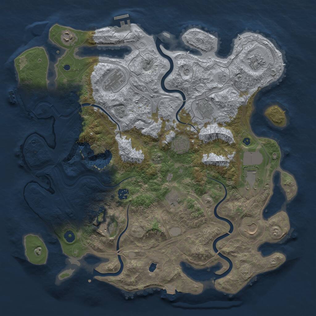 Rust Map: Procedural Map, Size: 4250, Seed: 749201, 17 Monuments