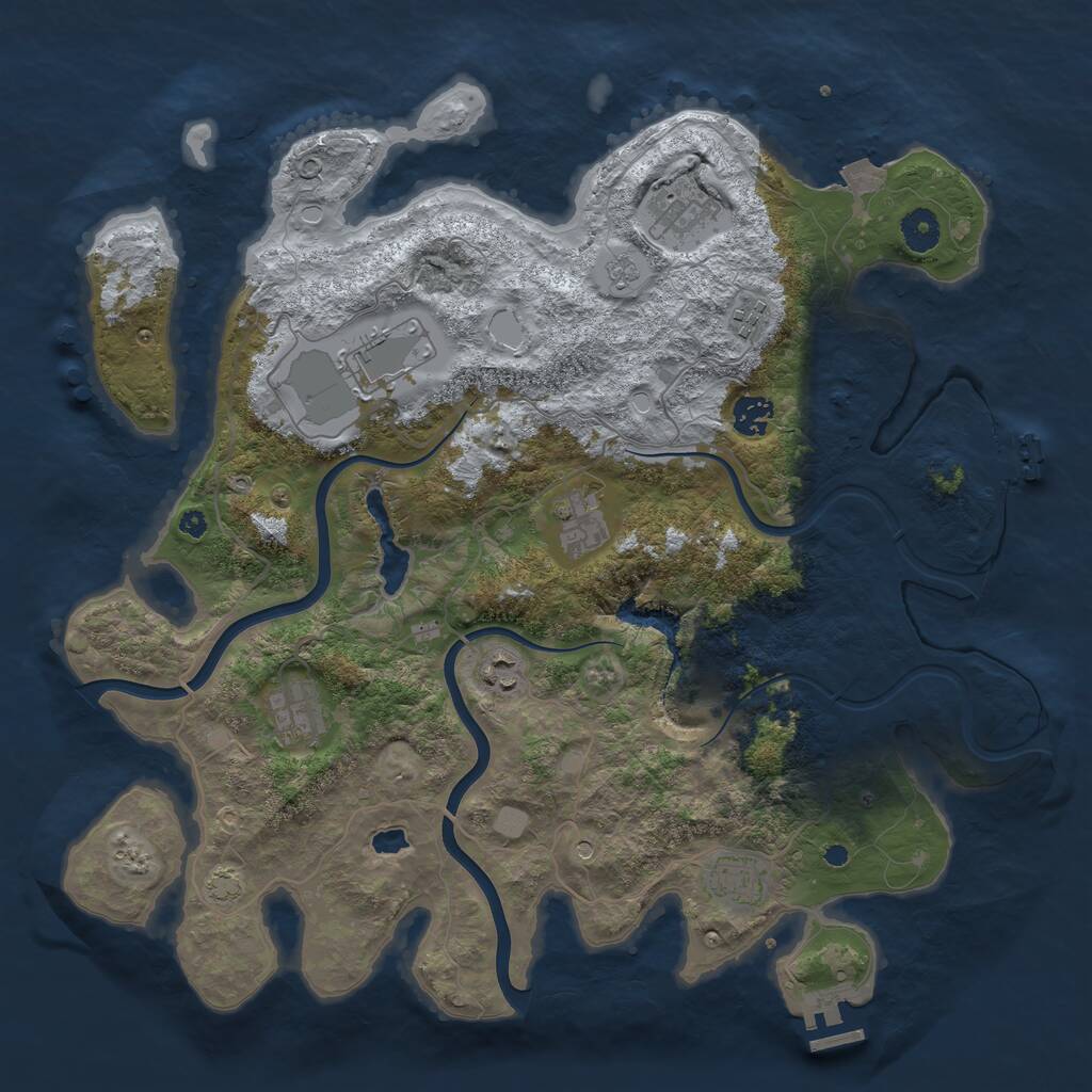 Rust Map: Procedural Map, Size: 4000, Seed: 1485644681, 14 Monuments