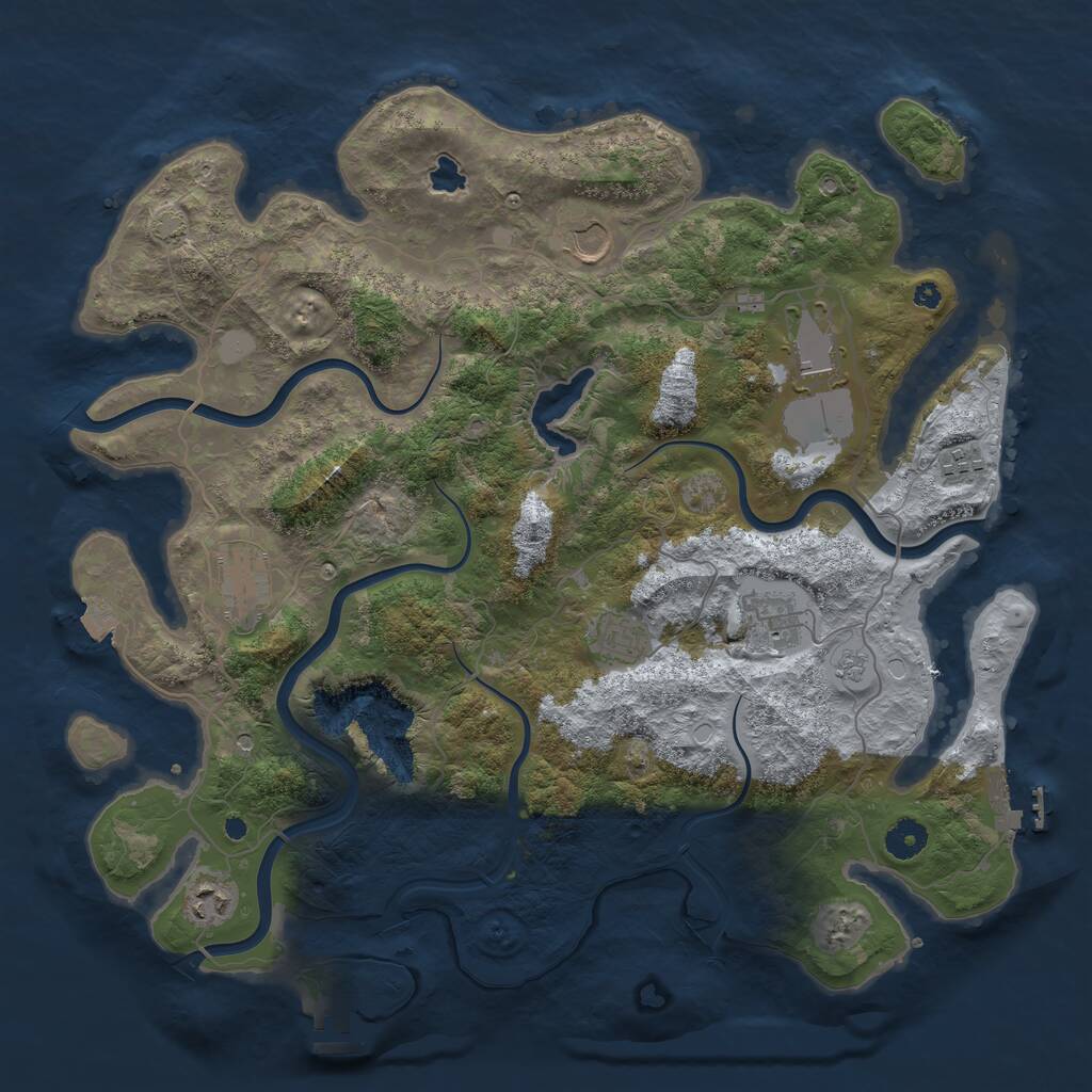 Rust Map: Procedural Map, Size: 4050, Seed: 1437993483, 13 Monuments