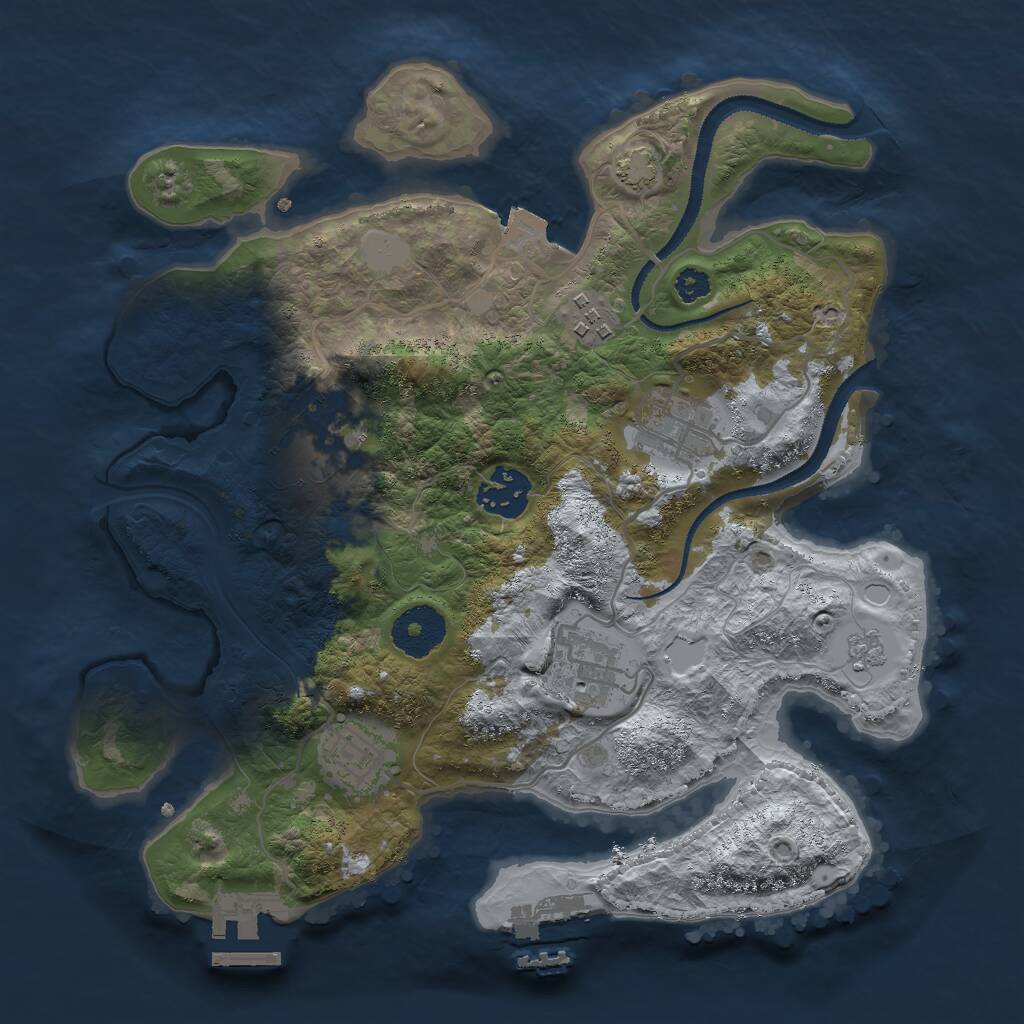 Rust Map: Procedural Map, Size: 3001, Seed: 21212121, 11 Monuments