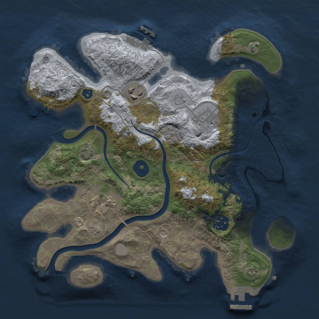Rust Map: Procedural Map, Size: 3000, Seed: 5052, 11 Monuments