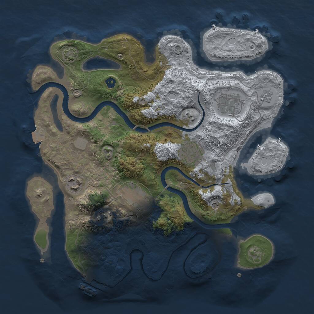 Rust Map: Procedural Map, Size: 3000, Seed: 22398150, 10 Monuments