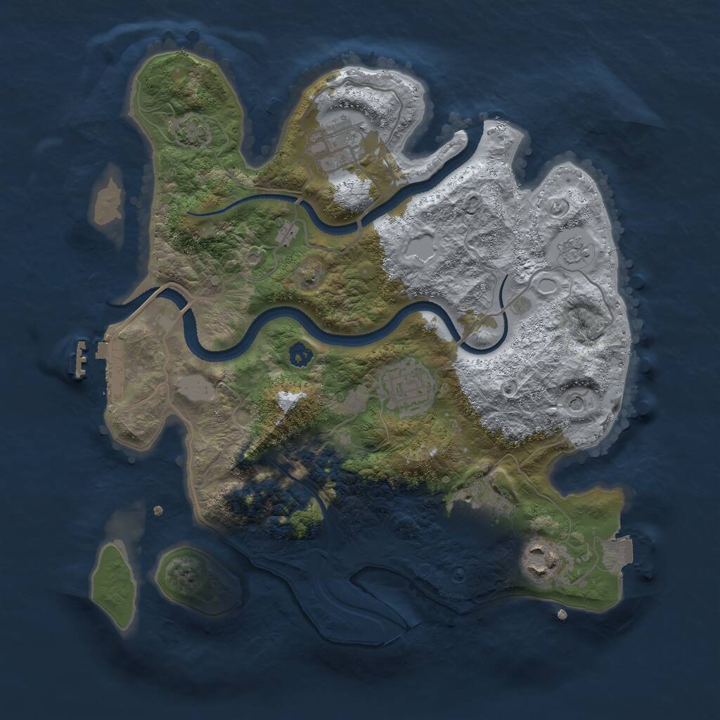 Rust Map: Procedural Map, Size: 3000, Seed: 710164853, 9 Monuments