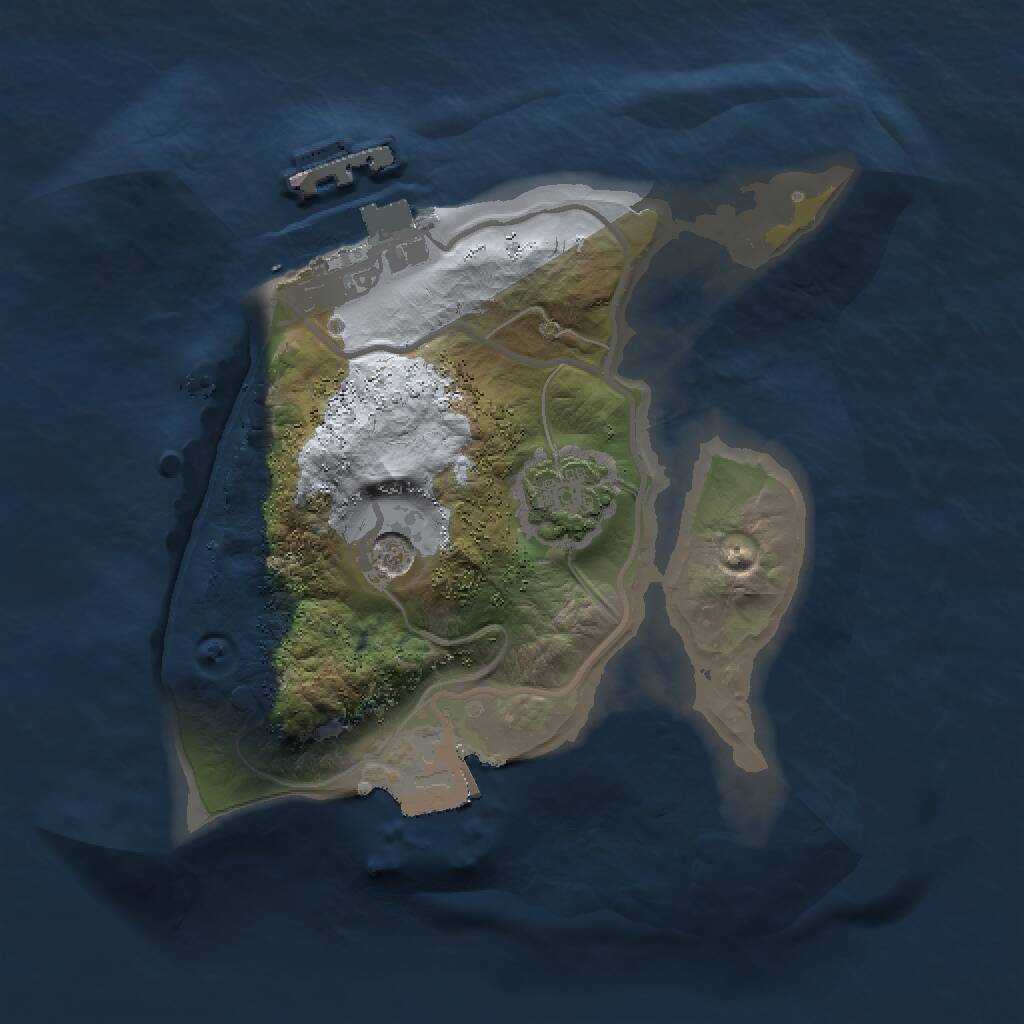 Rust Map: Procedural Map, Size: 1500, Seed: 1828221961, 4 Monuments
