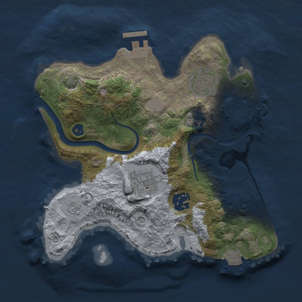 Rust Map: Procedural Map, Size: 2500, Seed: 897475950, 9 Monuments