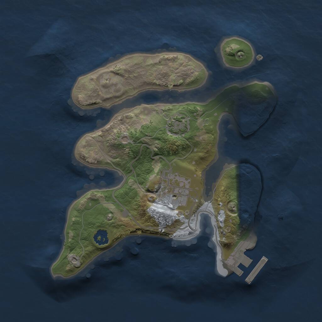 Rust Map: Procedural Map, Size: 2100, Seed: 2345567, 4 Monuments