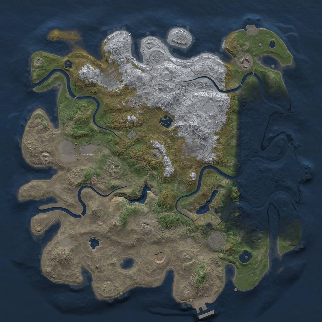 Rust Map: Procedural Map, Size: 4000, Seed: 560105853, 15 Monuments