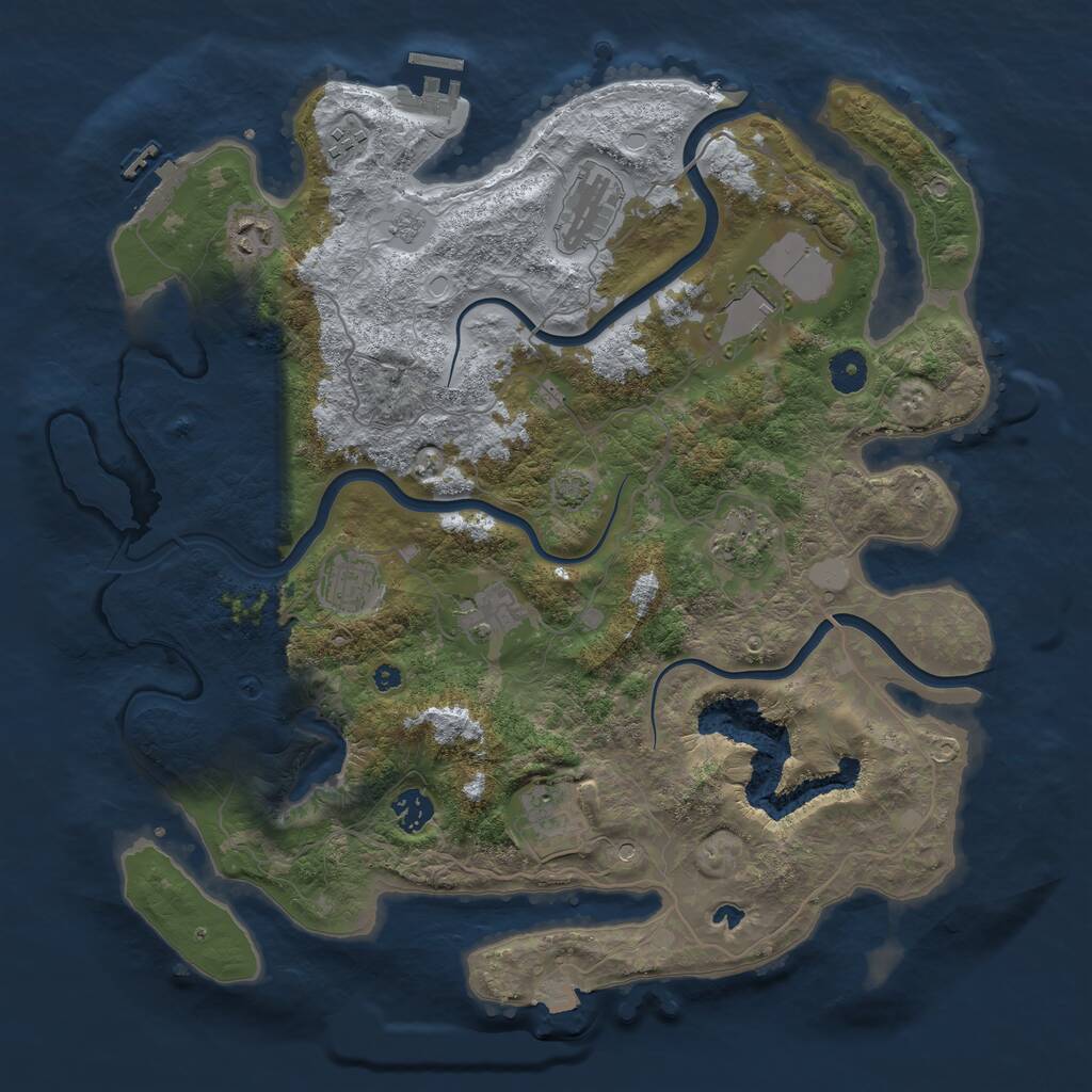 Rust Map: Procedural Map, Size: 4000, Seed: 60003, 15 Monuments