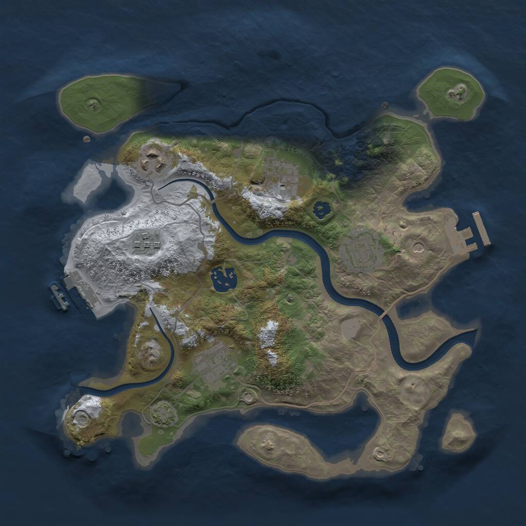 Rust Map: Procedural Map, Size: 3000, Seed: 9374285, 11 Monuments