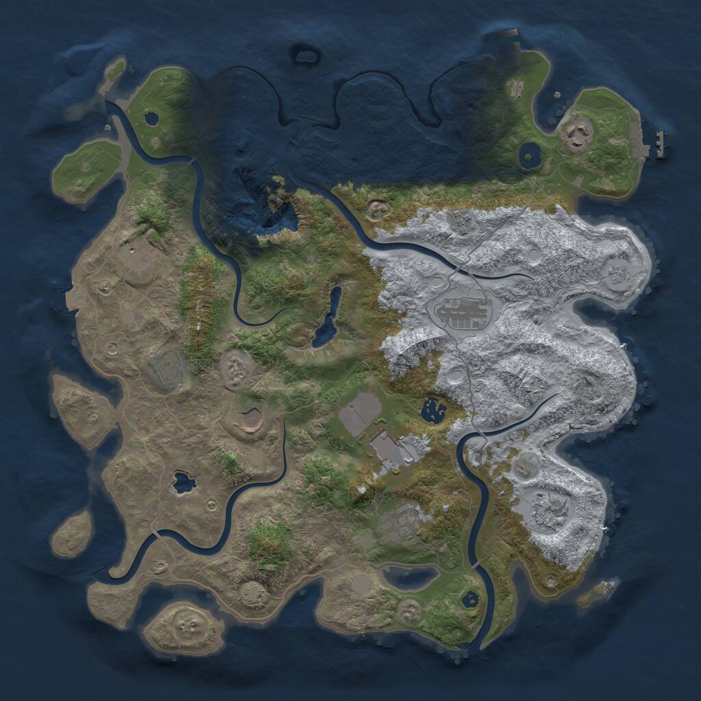 Rust Map: Procedural Map, Size: 4202, Seed: 110022, 16 Monuments
