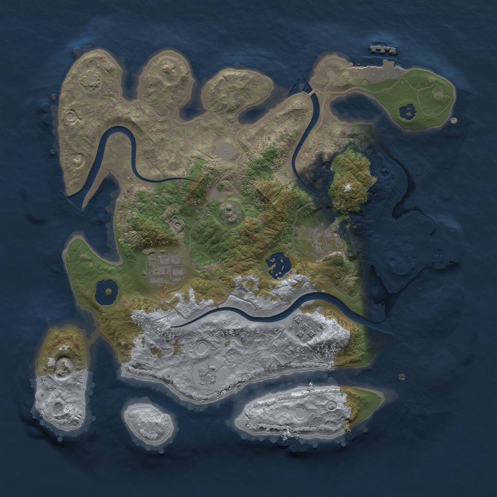 Rust Map: Procedural Map, Size: 3000, Seed: 493788637, 10 Monuments