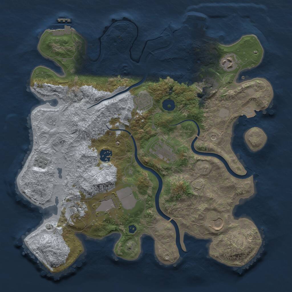 Rust Map: Procedural Map, Size: 3500, Seed: 62105200, 15 Monuments