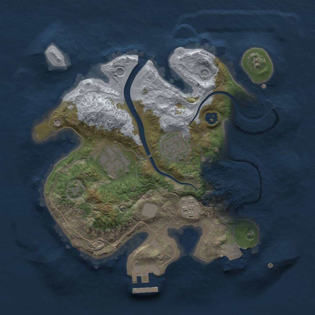 Rust Map: Procedural Map, Size: 2500, Seed: 107112100, 7 Monuments