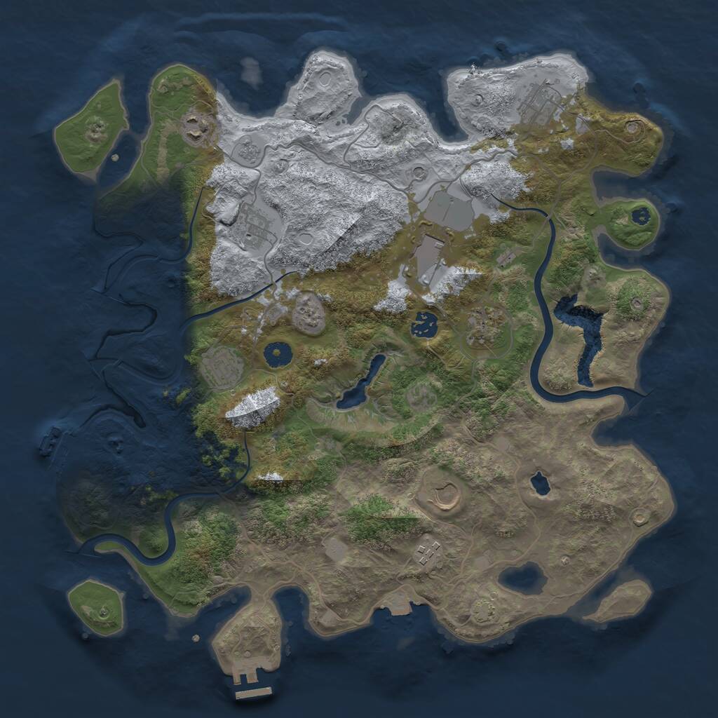 Rust Map: Procedural Map, Size: 4000, Seed: 244748768, 15 Monuments