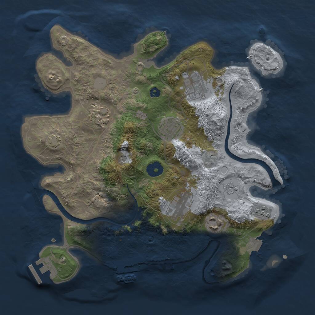 Rust Map: Procedural Map, Size: 3000, Seed: 9348, 12 Monuments