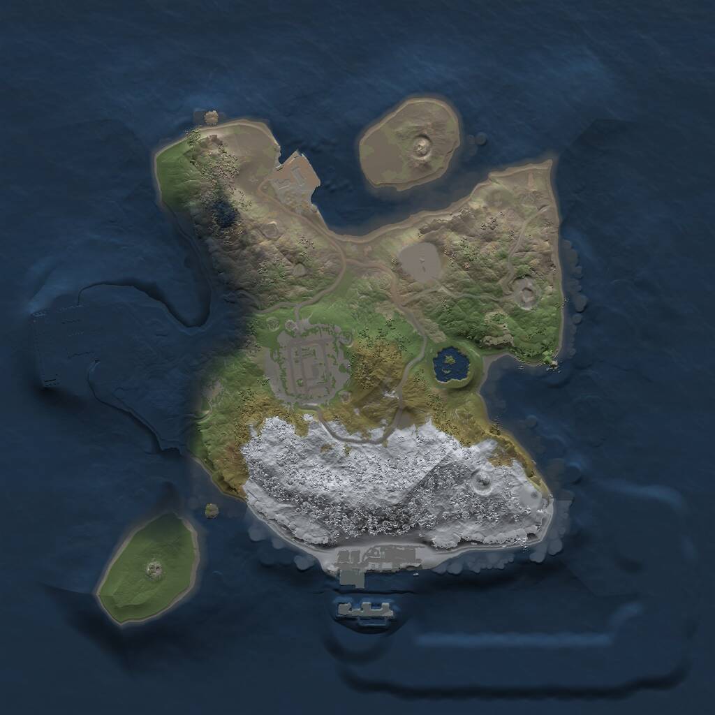 Rust Map: Procedural Map, Size: 2000, Seed: 1122652424, 4 Monuments
