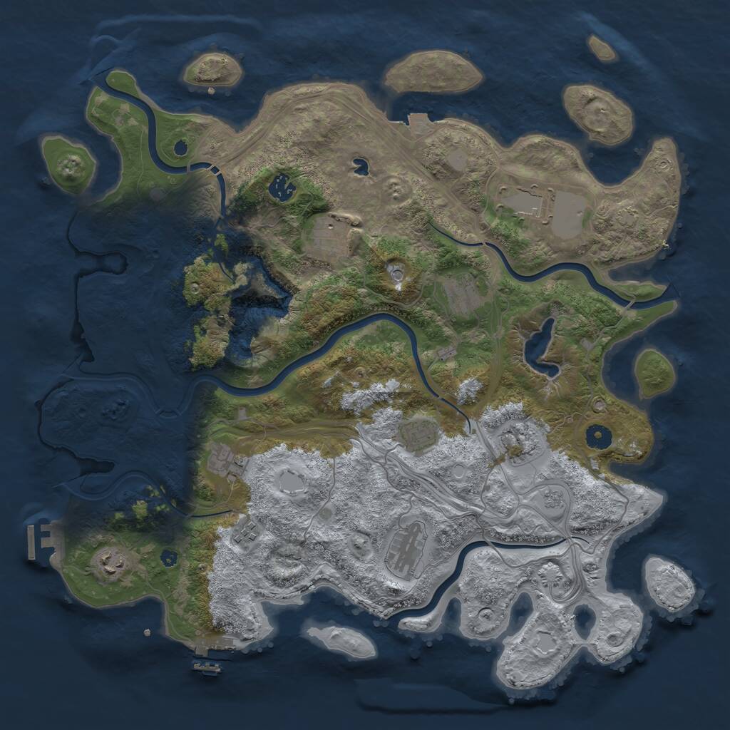 Rust Map: Procedural Map, Size: 4250, Seed: 82415557, 16 Monuments