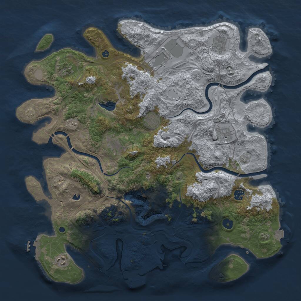 Rust Map: Procedural Map, Size: 4300, Seed: 986816635, 15 Monuments