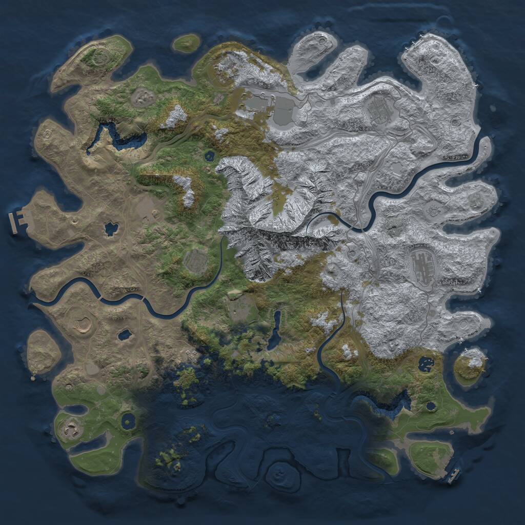 Rust Map: Procedural Map, Size: 5000, Seed: 7062025, 17 Monuments