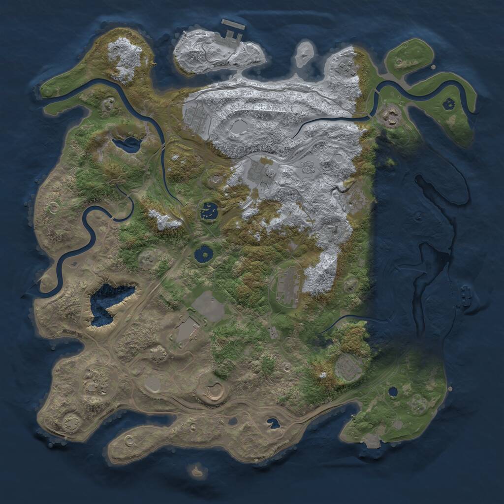 Rust Map: Procedural Map, Size: 4250, Seed: 1867422276, 17 Monuments