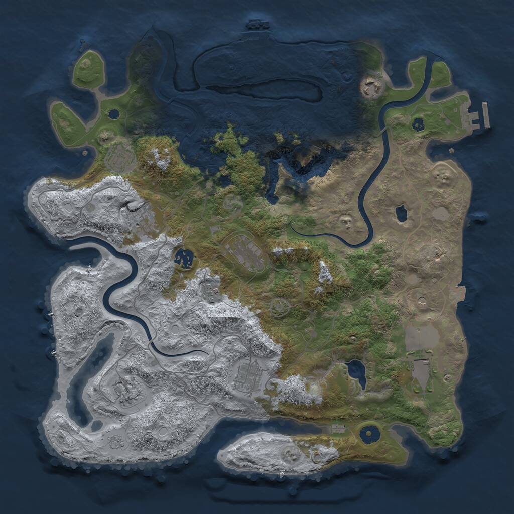 Rust Map: Procedural Map, Size: 4000, Seed: 785798646, 15 Monuments