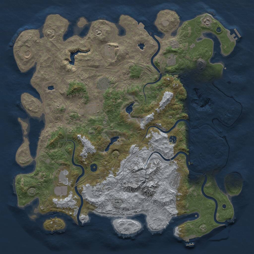 Rust Map: Procedural Map, Size: 5000, Seed: 15566849, 17 Monuments