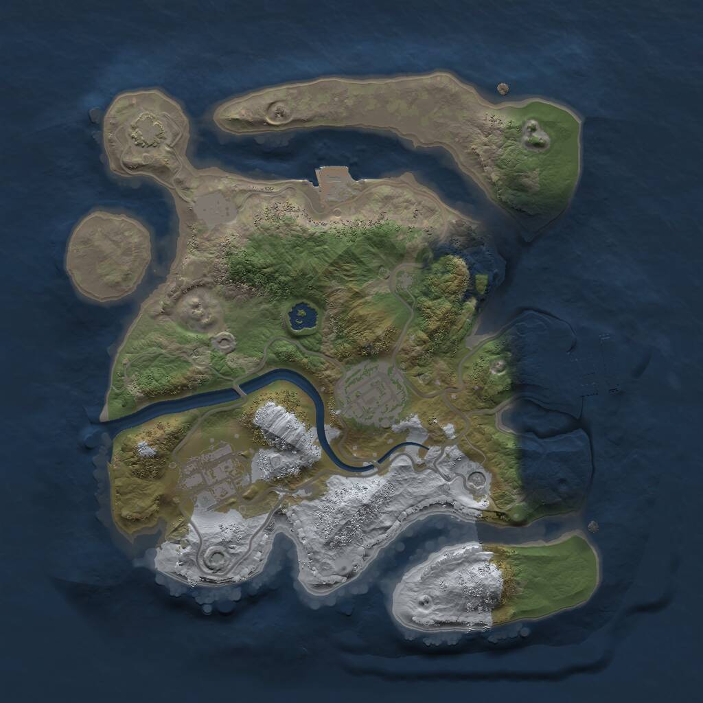Rust Map: Procedural Map, Size: 2500, Seed: 4523235, 6 Monuments