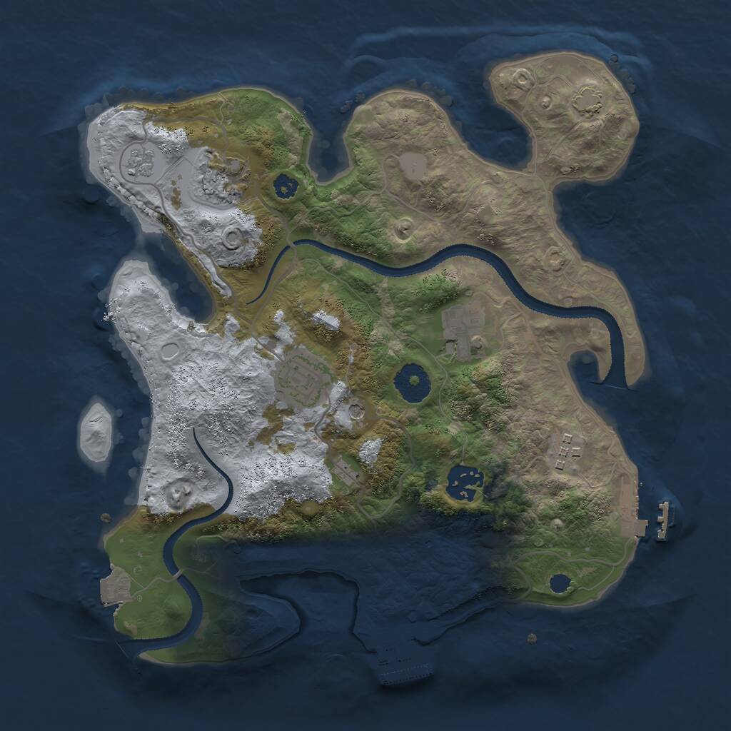 Rust Map: Procedural Map, Size: 3000, Seed: 877712140, 11 Monuments