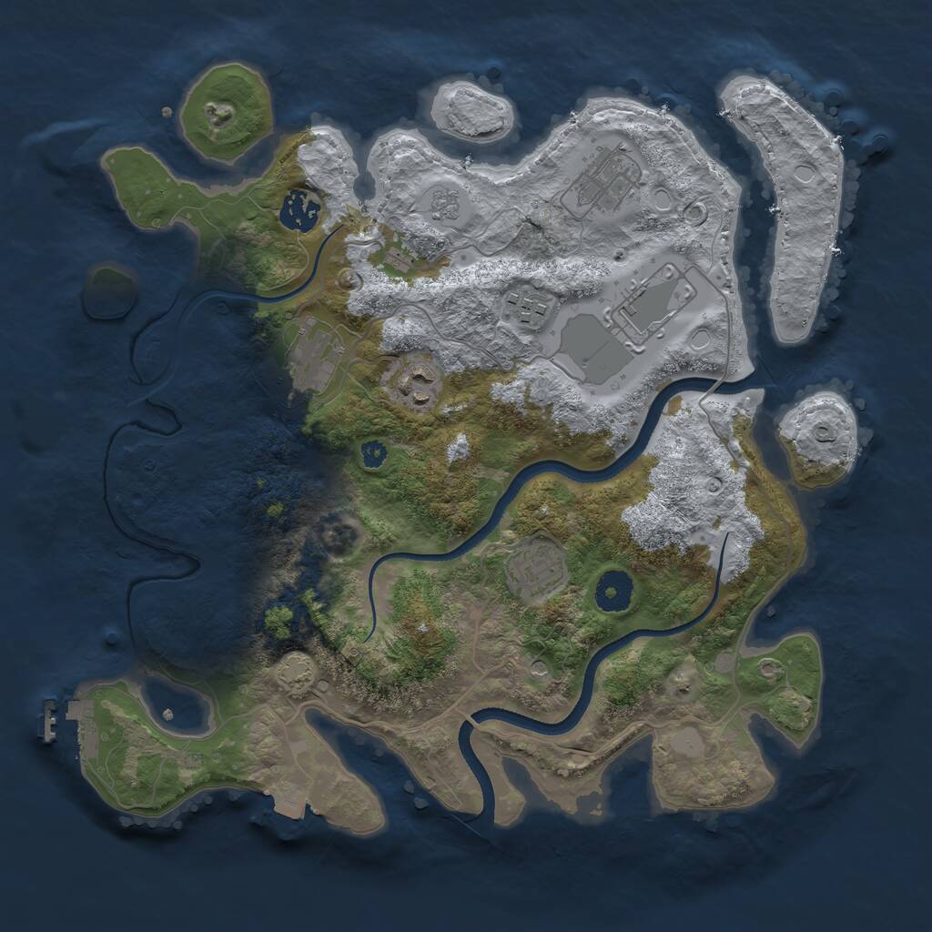 Rust Map: Procedural Map, Size: 3500, Seed: 973861346, 12 Monuments