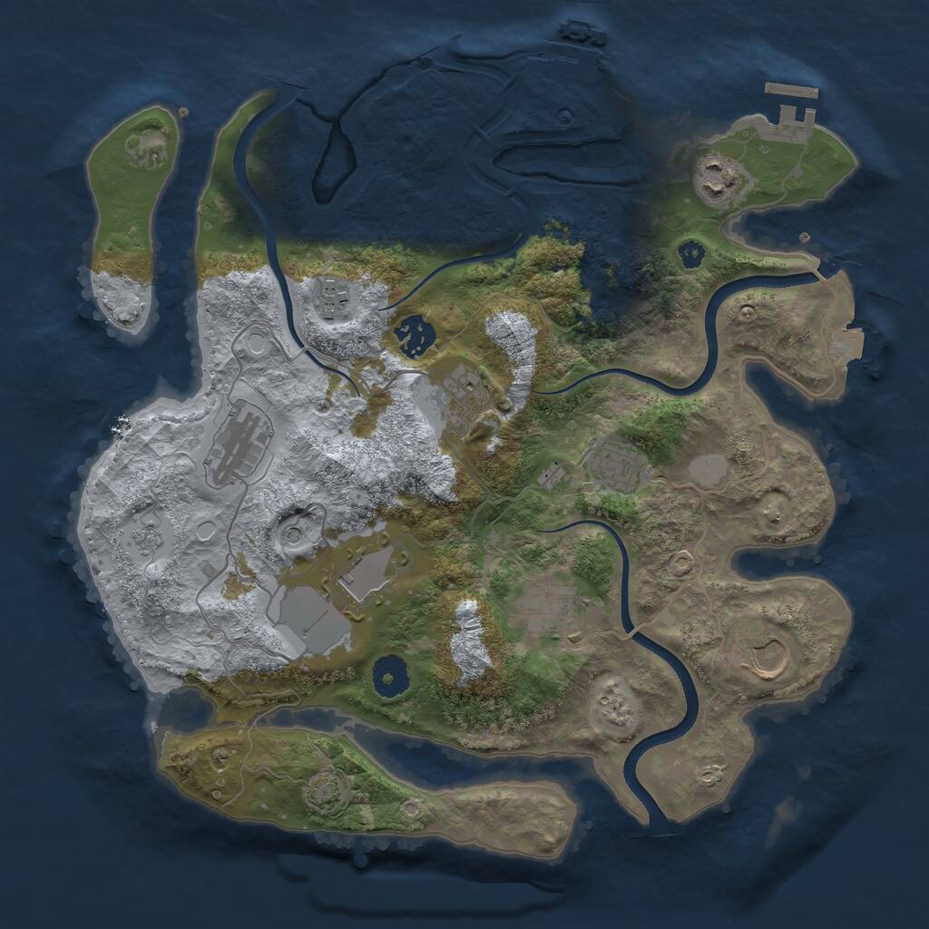 Rust Map: Procedural Map, Size: 3500, Seed: 68589611, 15 Monuments