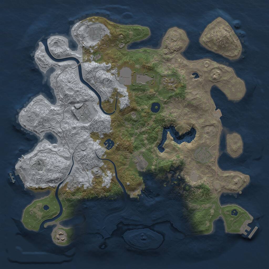 Rust Map: Procedural Map, Size: 4000, Seed: 1916077151, 15 Monuments