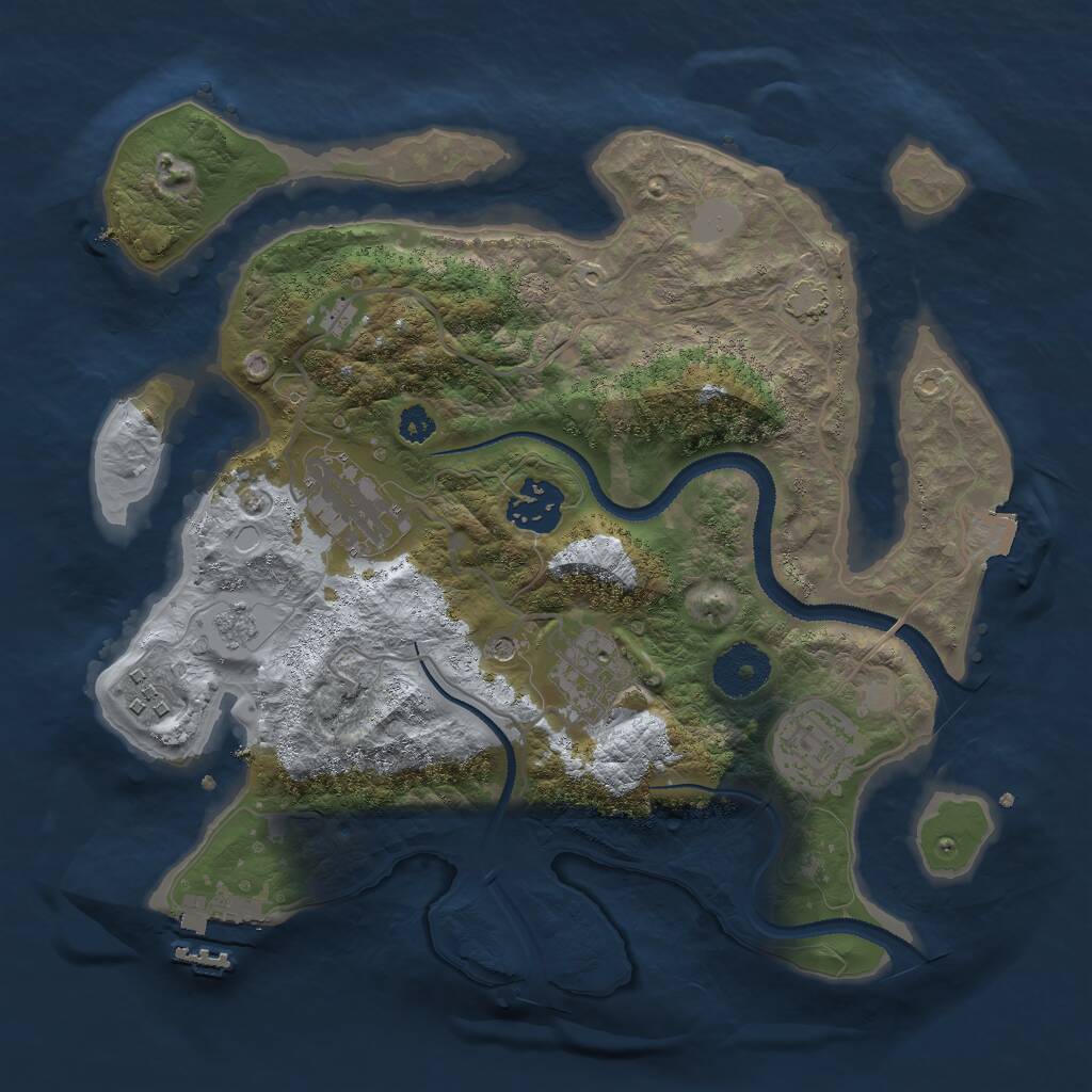 Rust Map: Procedural Map, Size: 3000, Seed: 1367987306, 10 Monuments